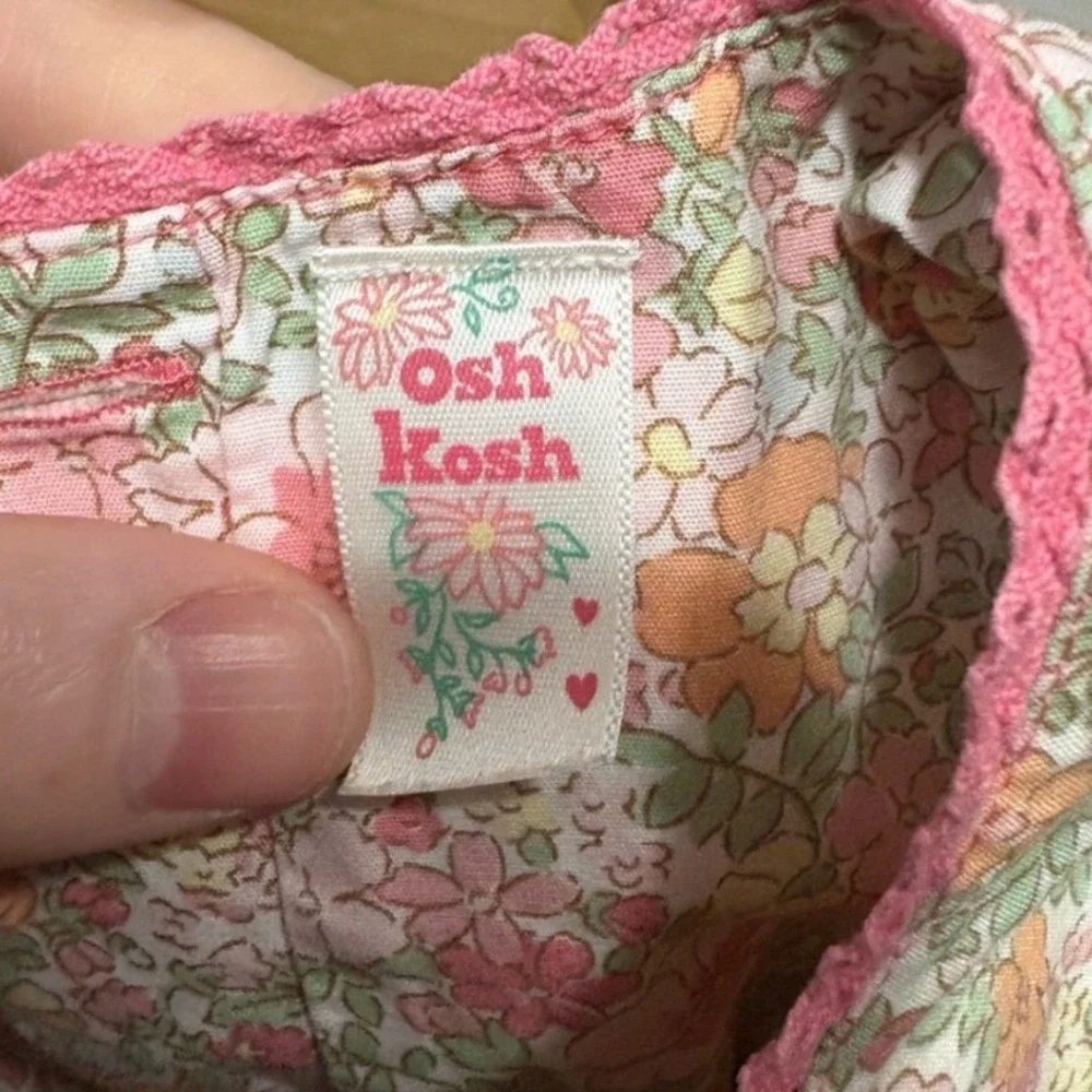 Bundle 2 Baby Girl Dresses 9M OshKosh Carter's Floral Cotton Summer Easter EUC